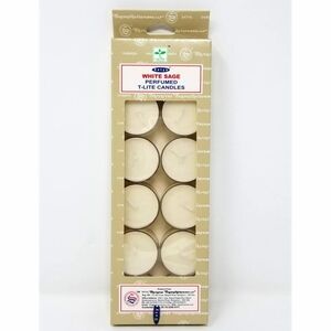 White Sage Perfumed Tea Light Candles Set By Satya, Cleansing Protection Candles